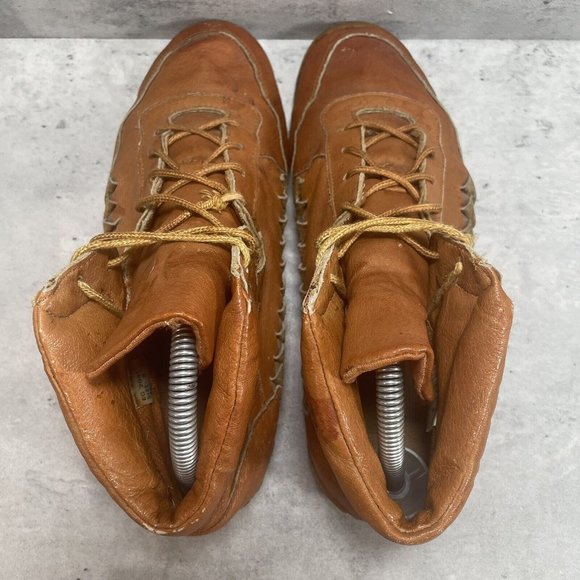 Rare Vintage Candies Ankle Booties Leather Womens Size 9M Vented Tan Camel Brown - Picture 5 of 9